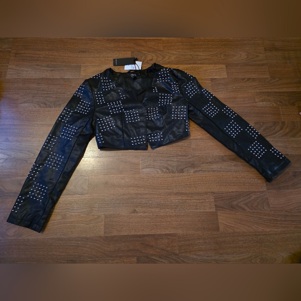 Studded Black Cropped Jacket